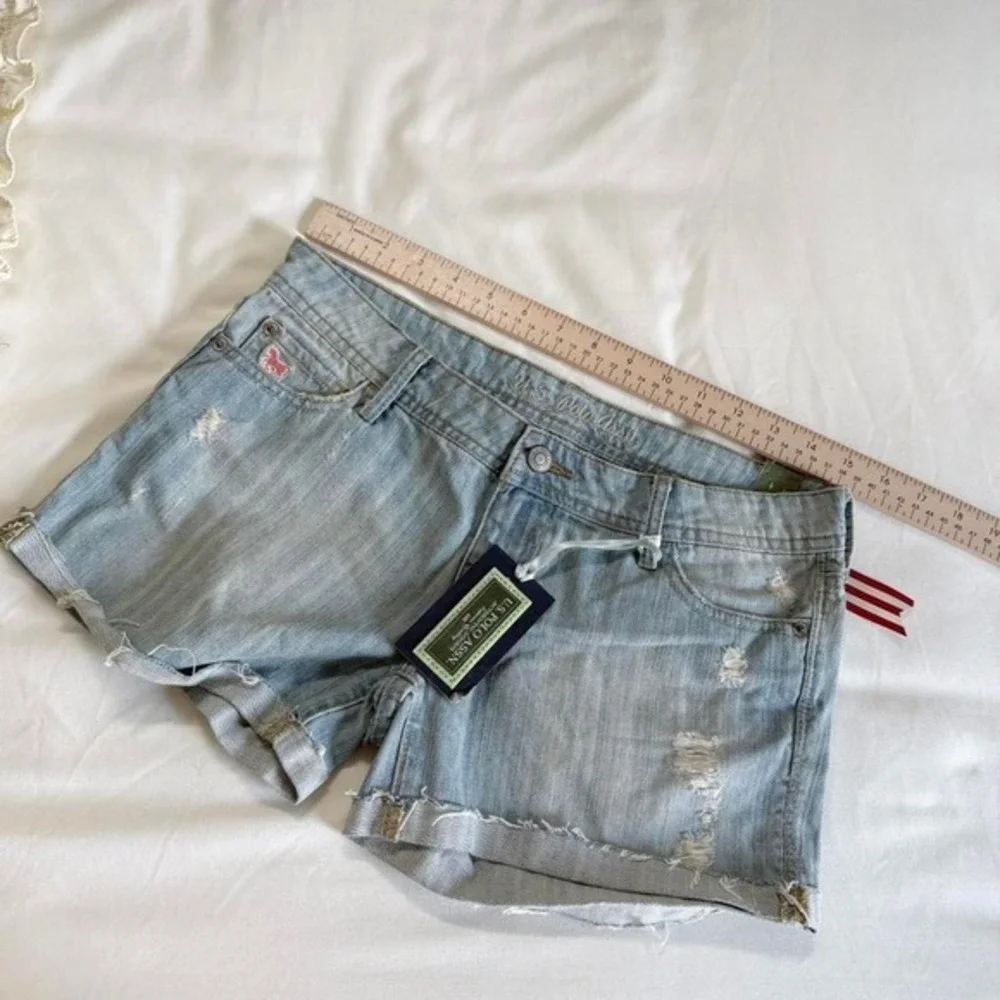 US Polo light wash jean shorts size 5 Y2K‎